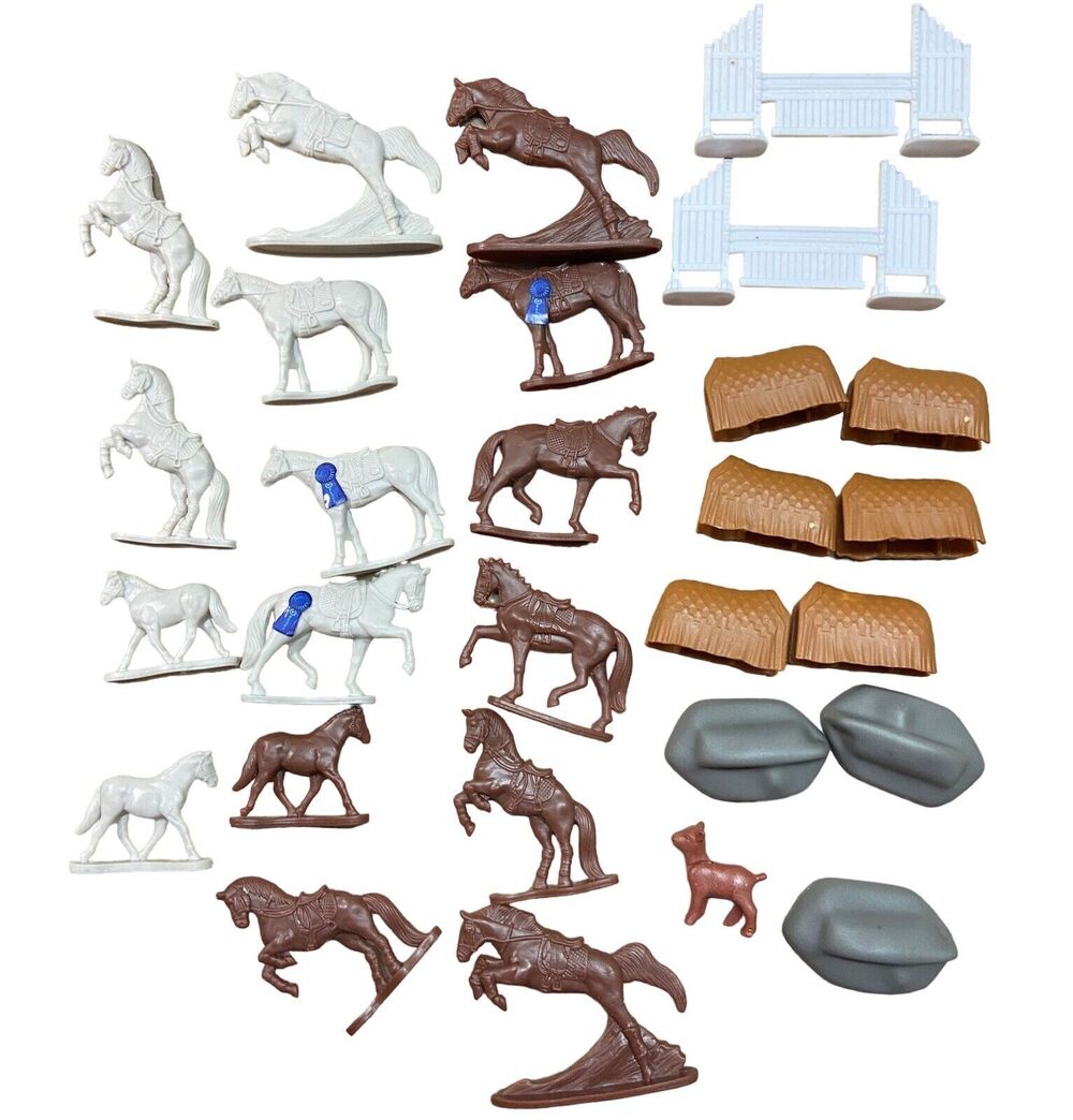 Unbranded Lot of Equestrian Animal & Accessories Toys Plastic lot of 28 Horses